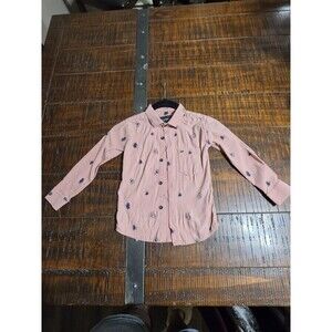 Red & White Boys Size 3T Pink Floral Button Up Shirt